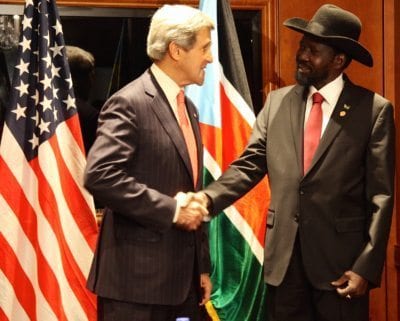 Secretary John Kerry with President Salva Kiir