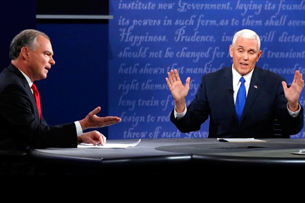 Image Mike Pence - Tim Kaine VP Debate