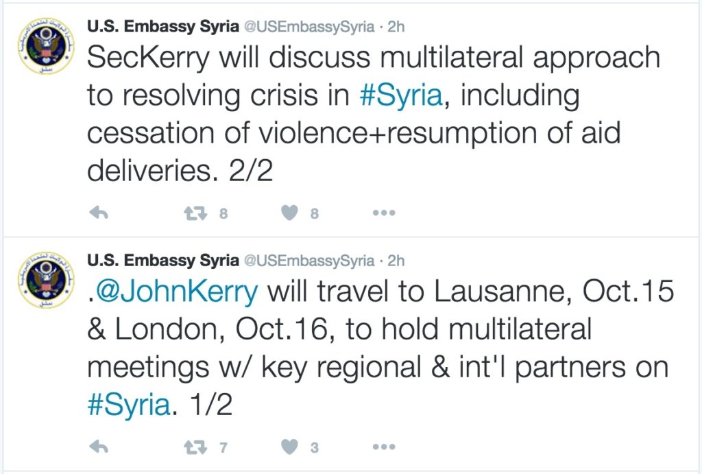 Image US Embassy Syria tweet OCT 10