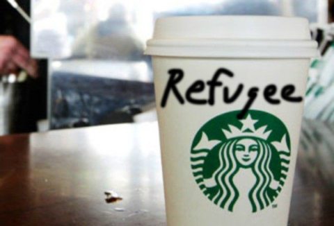 Image Starbucks refugee cup Lima Charlie News