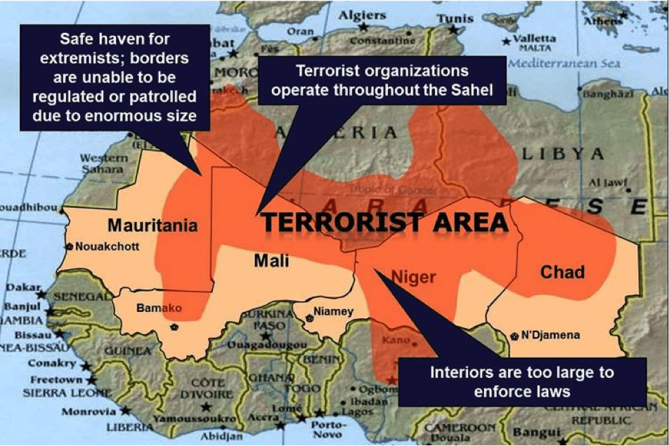 Image map terrorism Africa