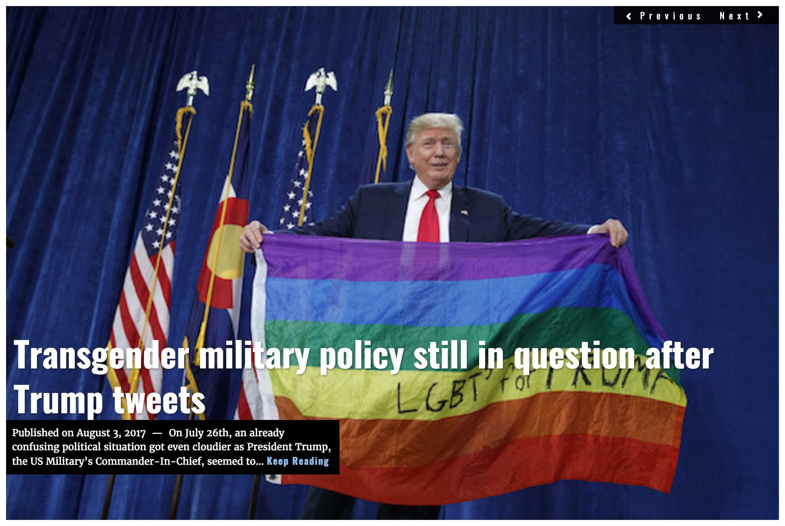 Image Lima Charlie News headline Trump transgender