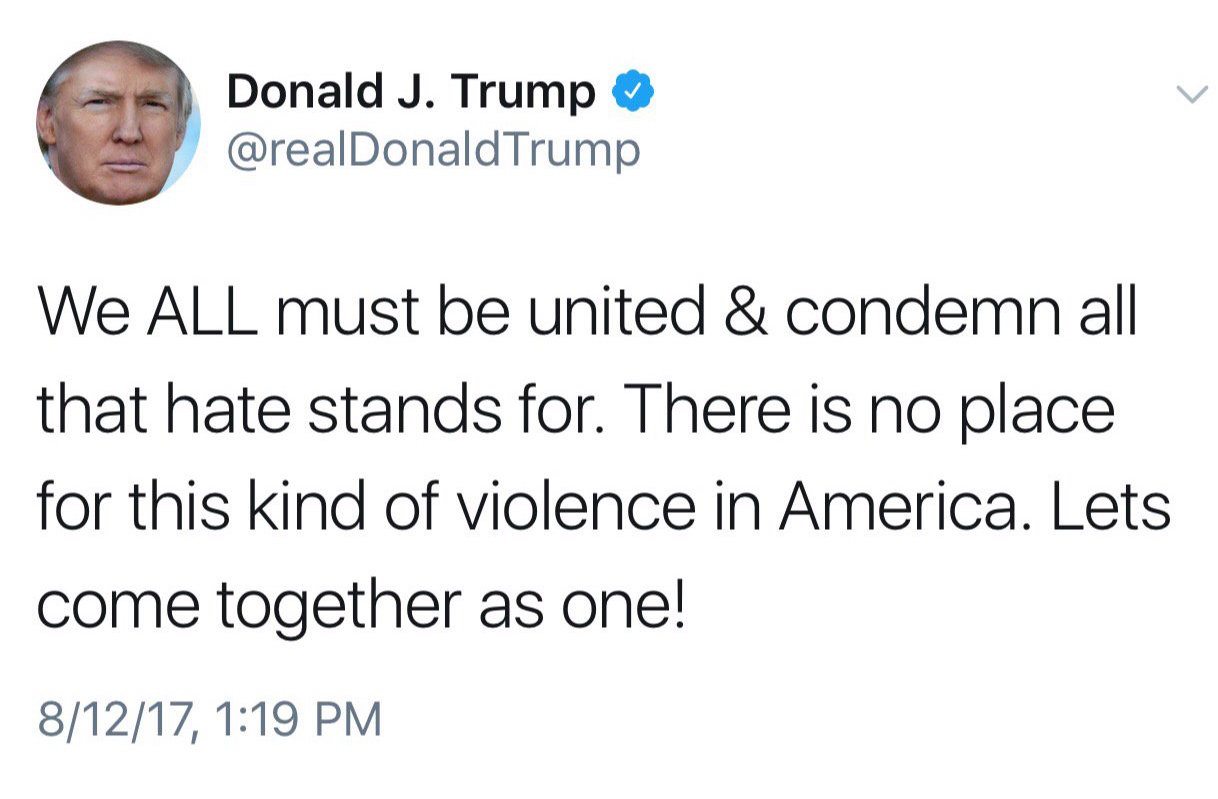 ImageTrump tweet Charlottesville