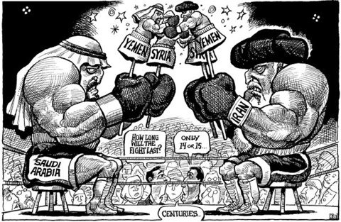 Image Iran Saudi cartoon