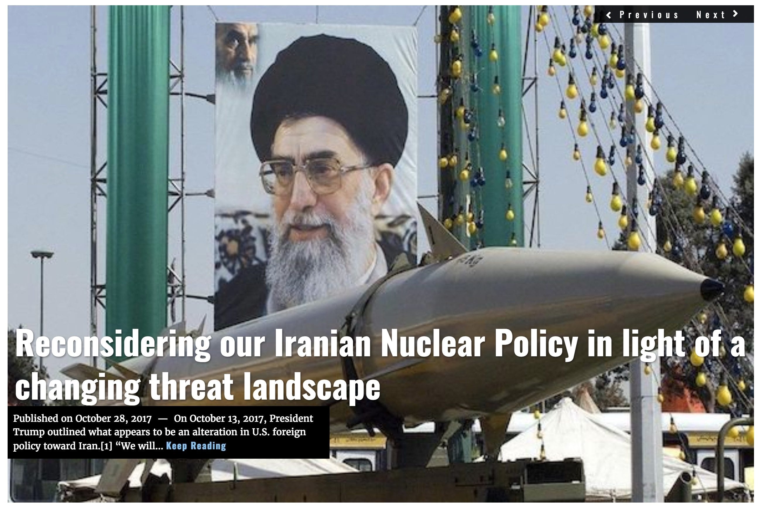Image Lima Charlie News Headline Iran Nuclear Policy D.Firester OCT28