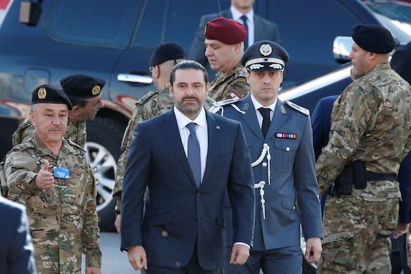 Image Saad Hariri at a military parade in Beirut, Lebanon, on Wednesday to celebrate the country’s independence. (Mohamed Azakir/Reuters