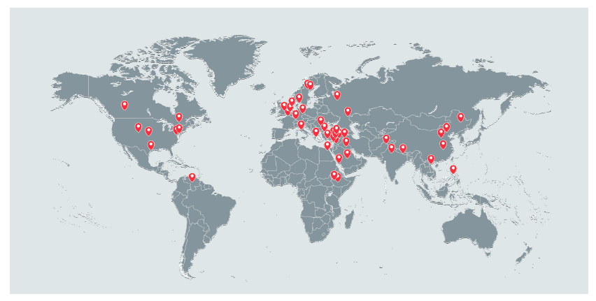 Image Observed locations of compromised devices (Courtesy of Lookout, Inc., and Electronic Frontier Foundation)