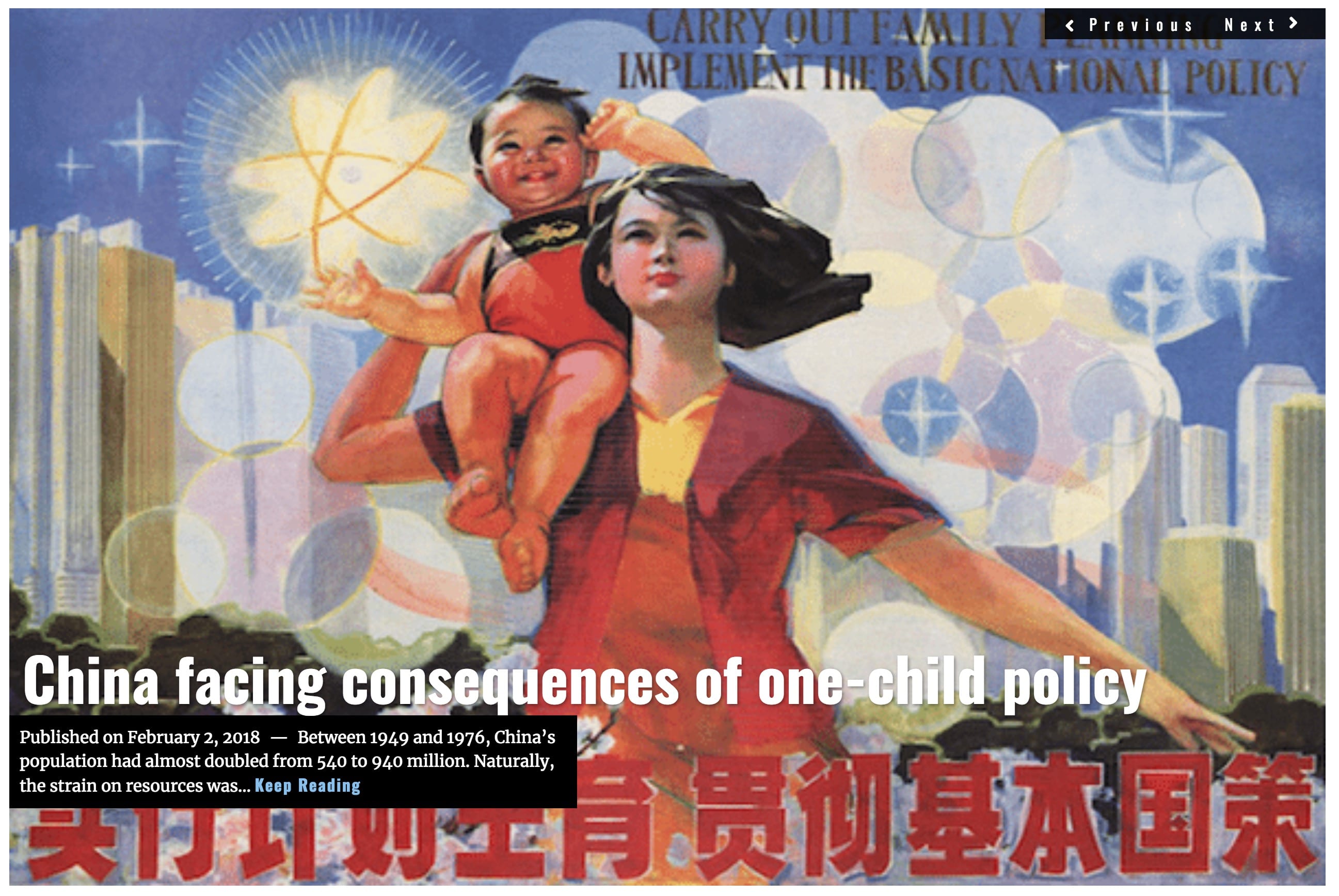 Image Lima Charlie News Headline China one child FEB 2 2018