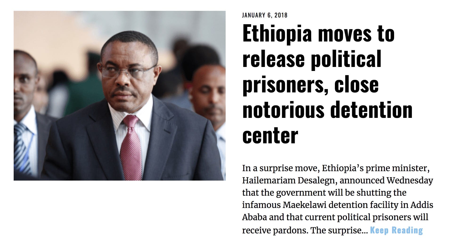 Image Lima Charlie News Headline Ethiopia release prisoners