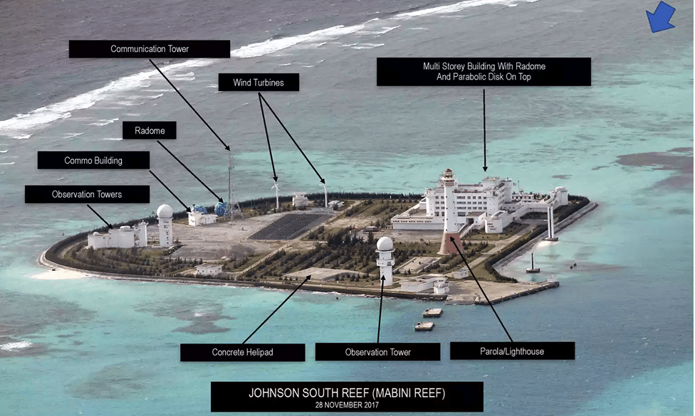 Image (Facilities on Johnson South Reef. Photograph: Inquirer.net/Philippine Daily Inquirer)