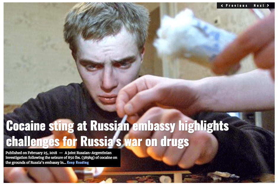 Image Lima Charlie News Headline Russia war on drugs FEB 25 2018