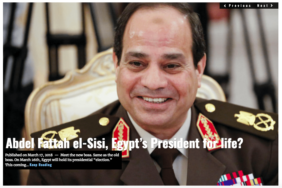 Image Lima Charlie News Headline Egypt presidential election MAR 17 2018