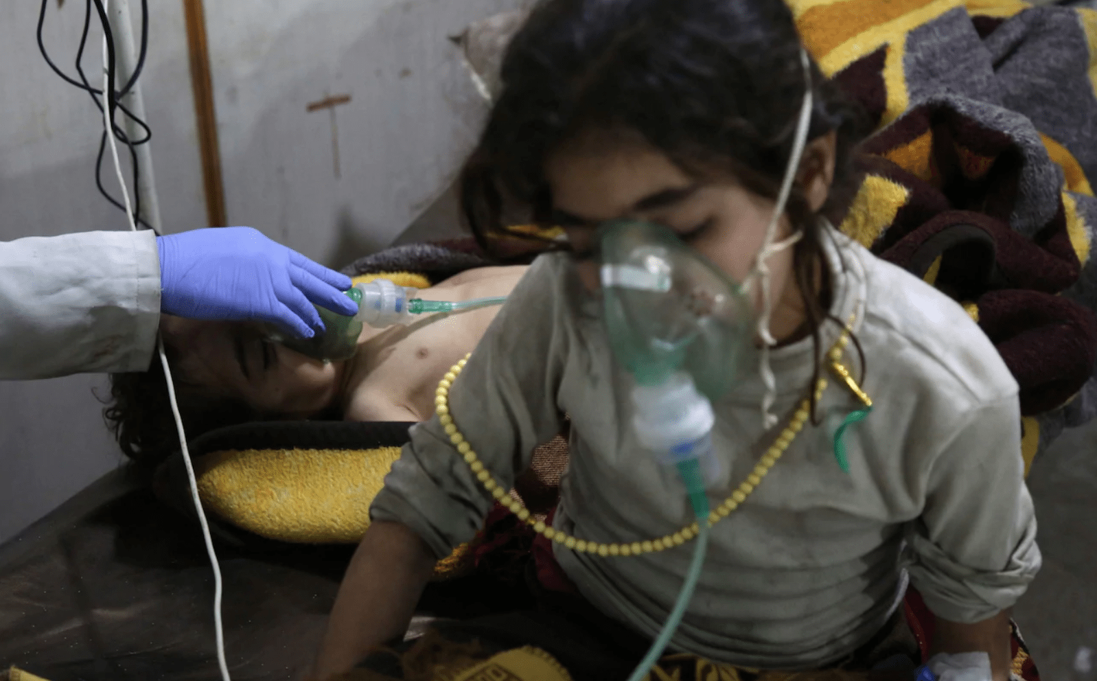 Image Children being treated in Eastern Ghouta, Syria, after the alleged gas attack [Photo: Diaa Al-Din/Syrian American Medical Society]