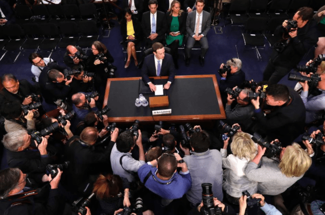 Image (Zuckerberg, at the first day of the congressional hearing, responded to questions ranging between regulation, competition, Cambridge Analytica, and data abuse. | Source: ABC)