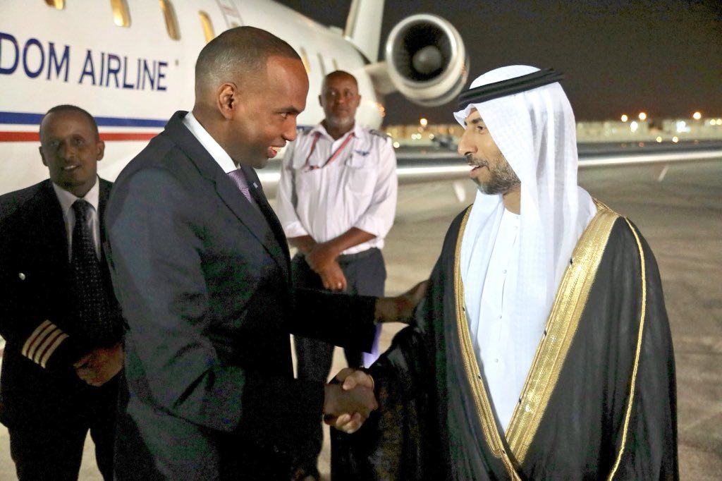 Image Somali Prime Minister Hassan Ali Khayre (l) meets in Abu Dhabi with Sheikh Mohammed bin Zayed Al Nahyan, Crown Prince of Abu Dhabi and Deputy Supreme Commander of the UAE Armed Forces during better days, Feb. 27, 2018. 