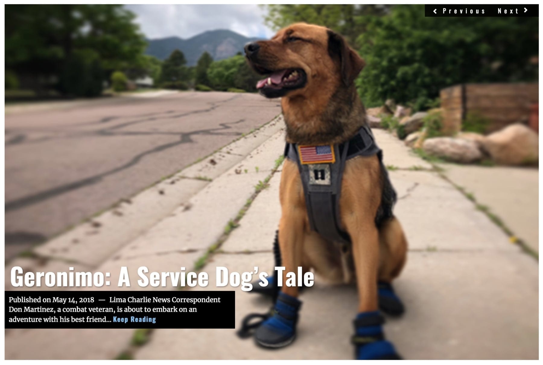 Image Lima Charlie News Headline Geronimo A Service Dogs Tale D.Martinez MAY 14 2018