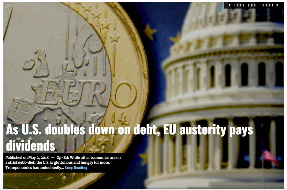 IMage Lima Charlie News Headline US Debt EU austerity MAY 2 2018