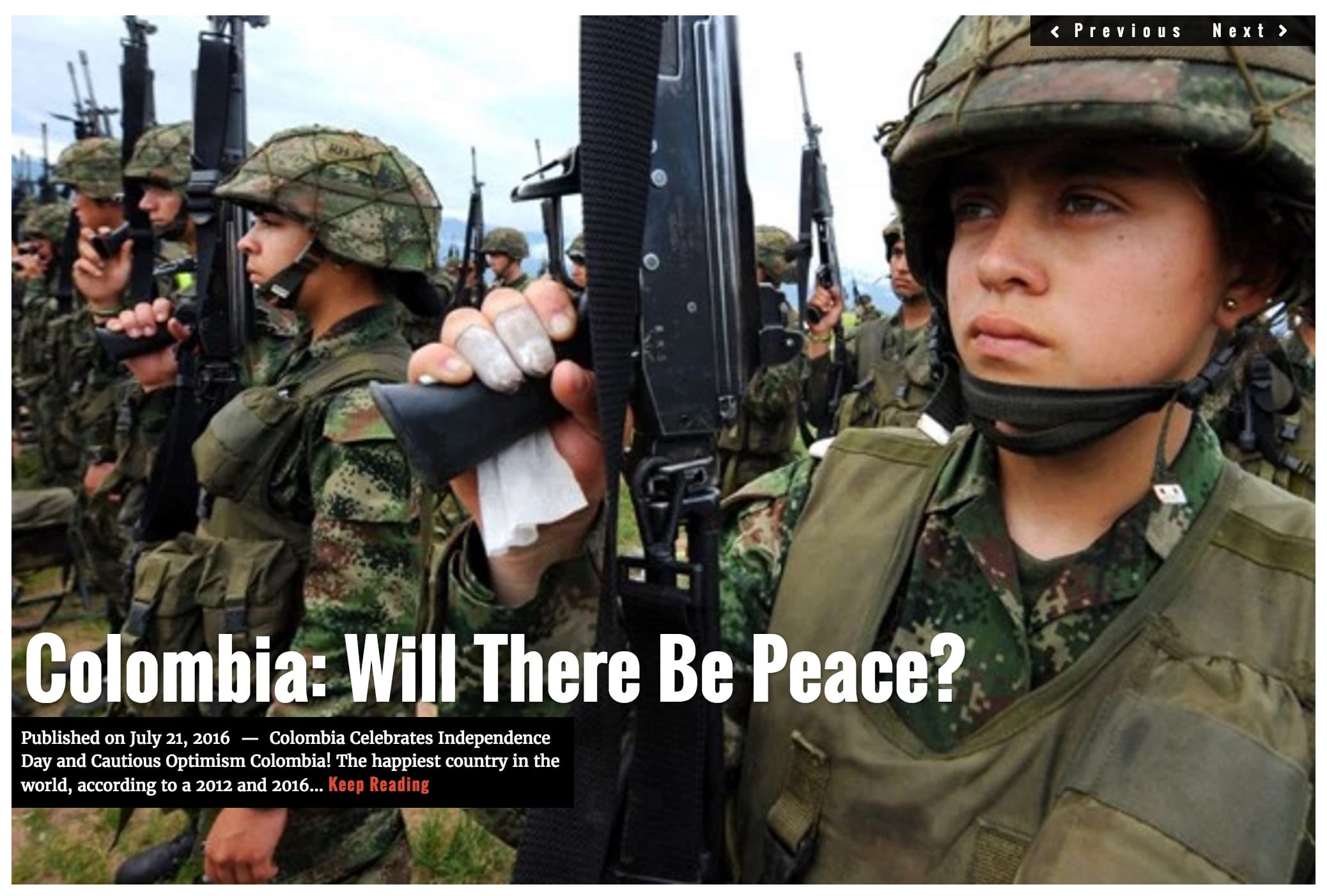 Image Lima Charlie News Headline Colombia Peace JUL 20 2016