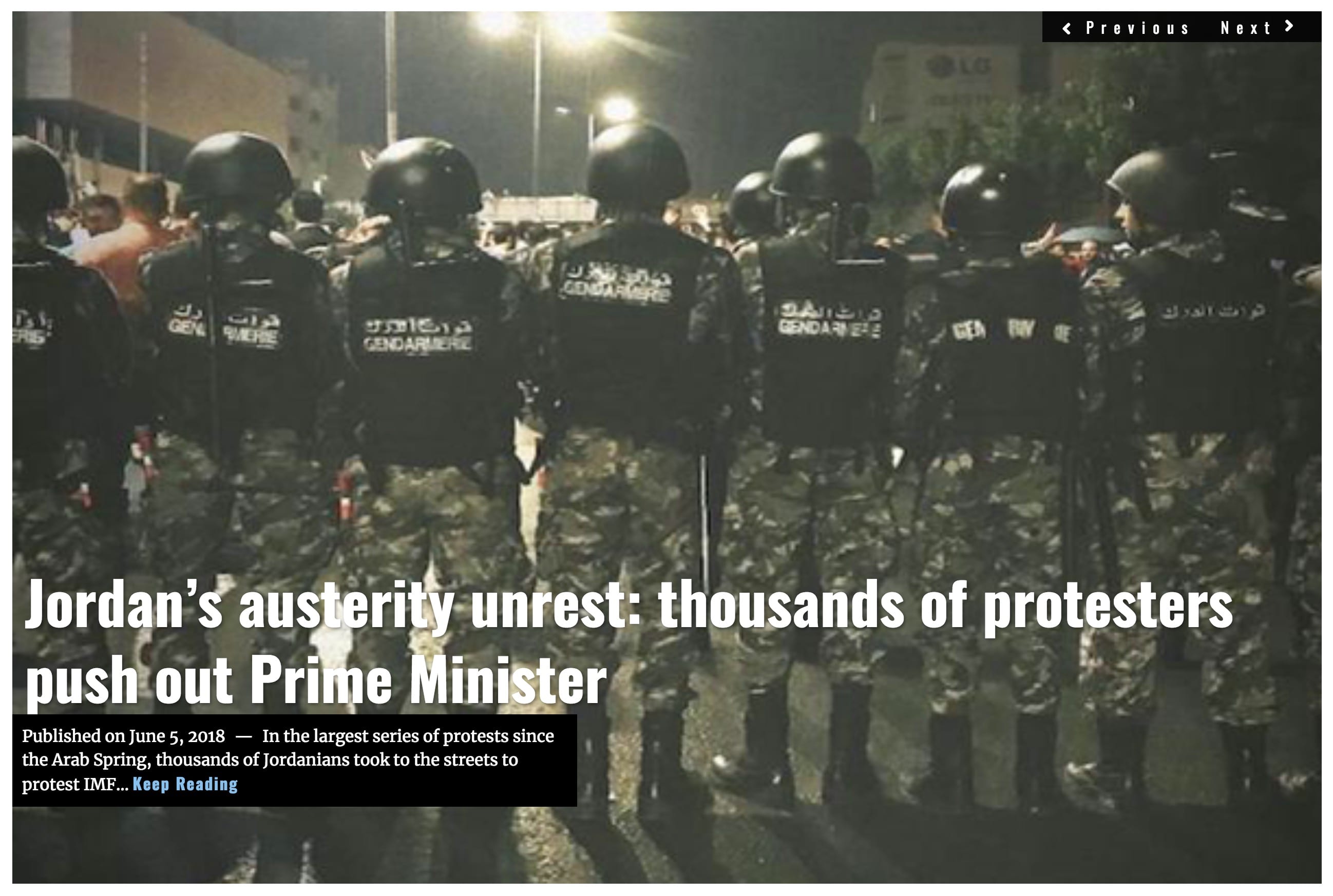 Image Lima Charlie News Headline Jordan Austerity Protests JUN 5 2018