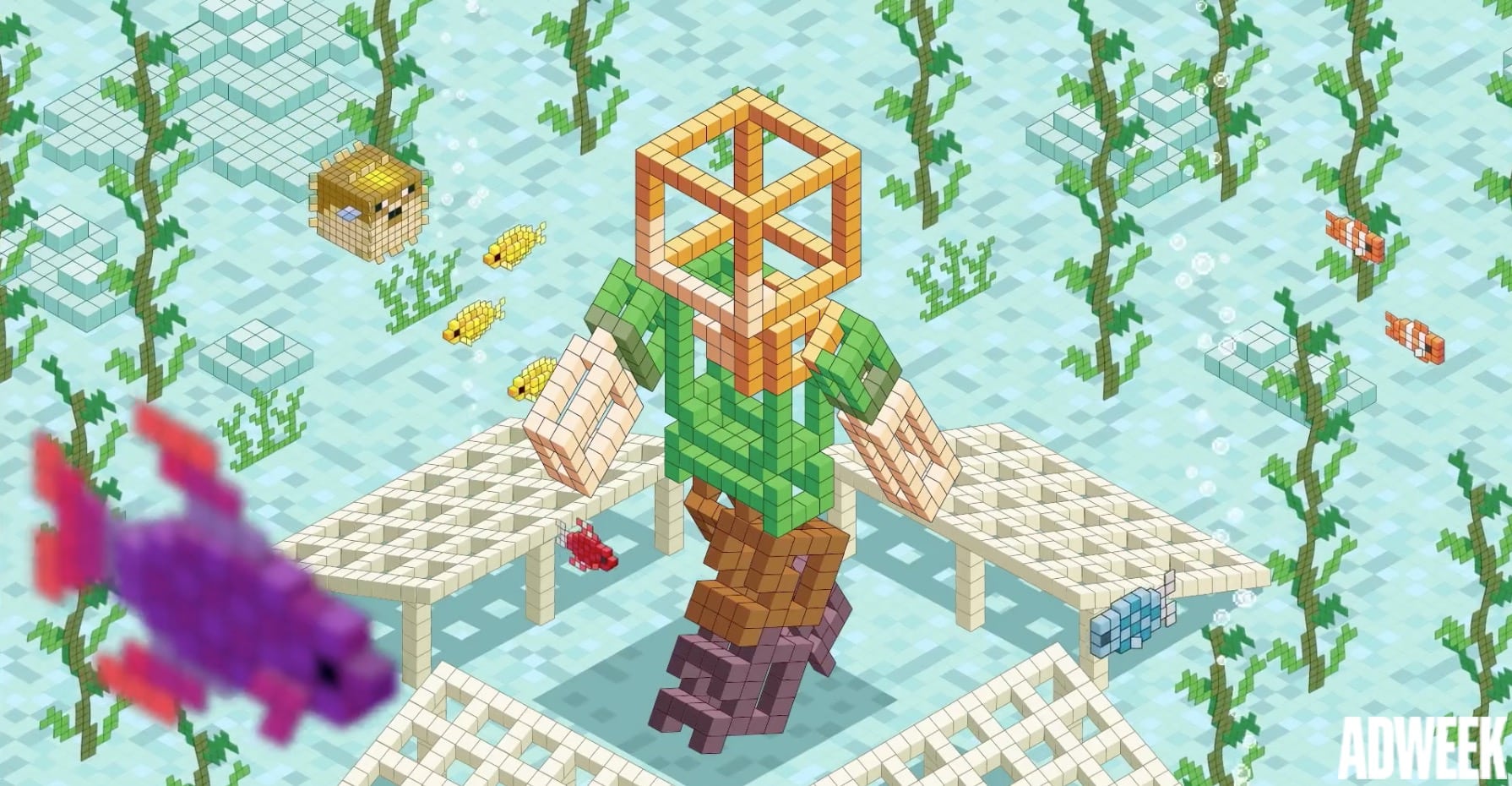 Image [Minecraft Coral Crafters project screen capture][Adweek]