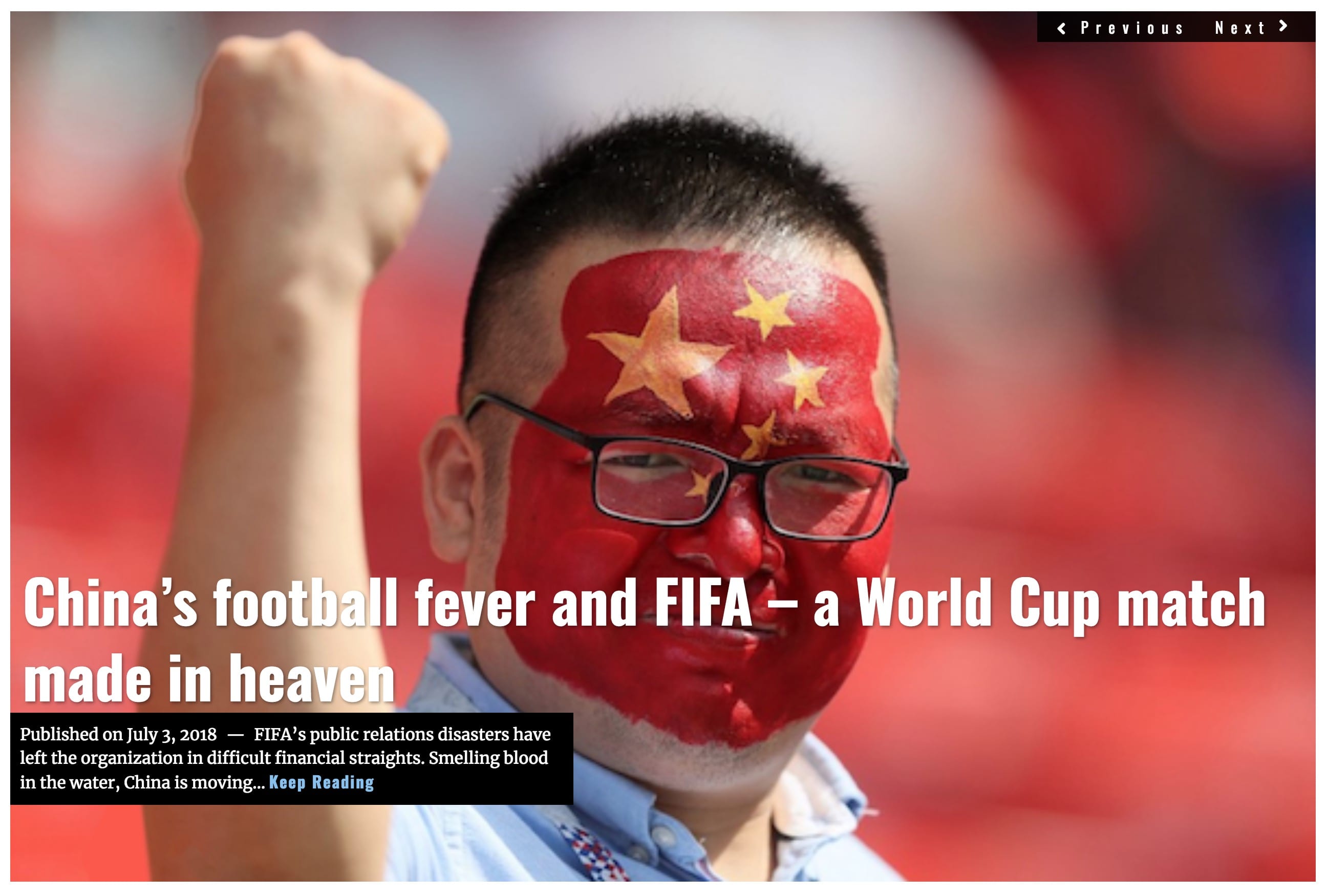 Image Lima Charlie News Headline China’s football fever and FIFA JUL 3 2018