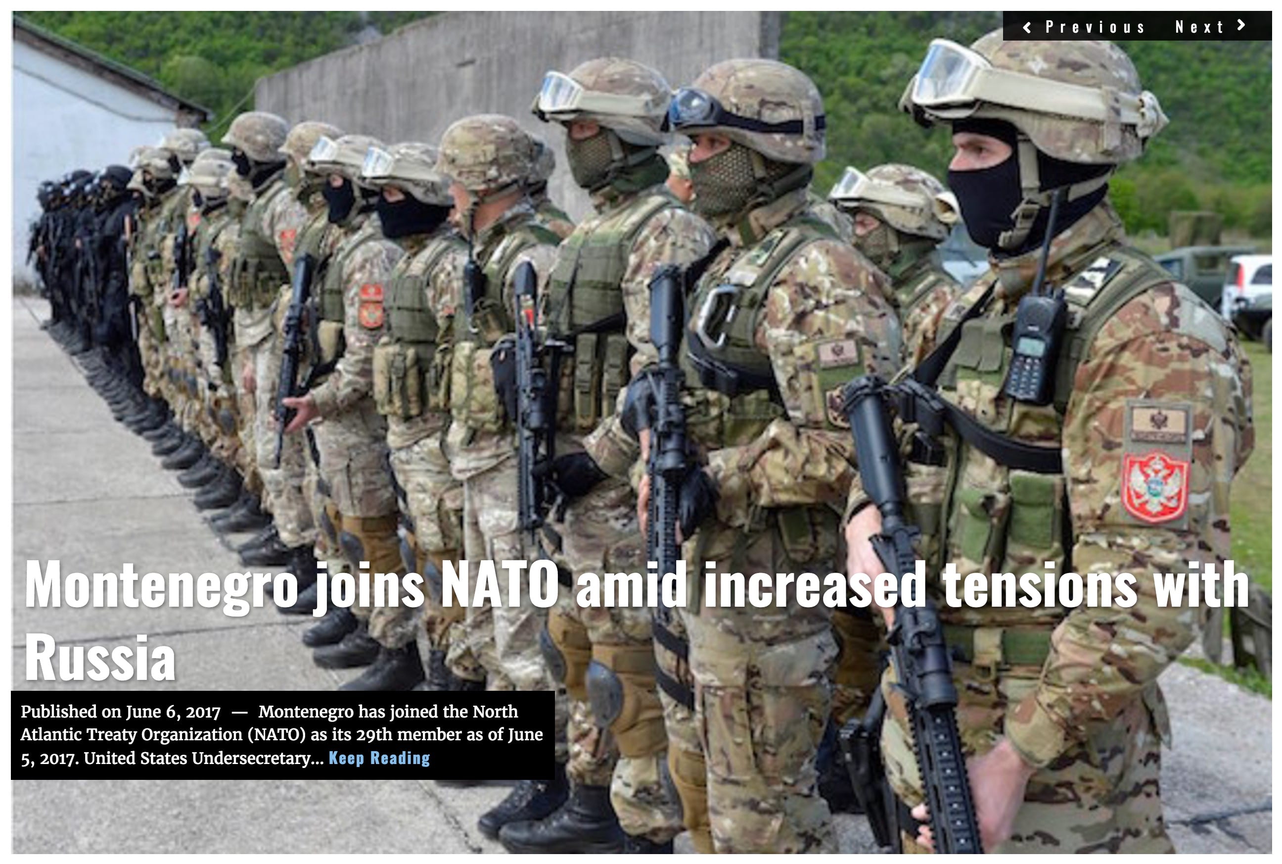 Image Lima Charlie News Headline Montenegro NATO JUN 6 2017