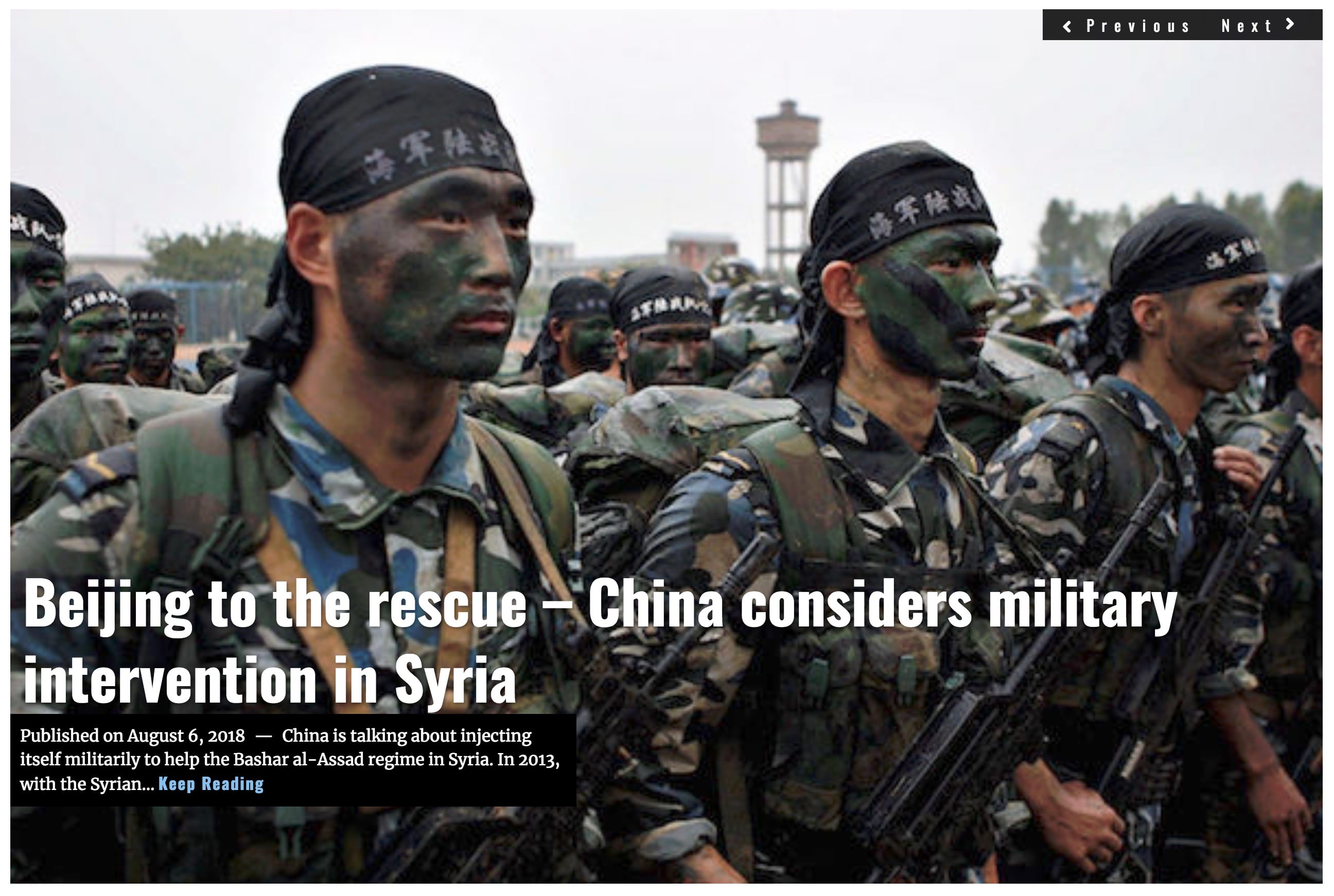 Image Lima Charlie News Headline Beijing to the Rescue - China Syria AUG 6 2018