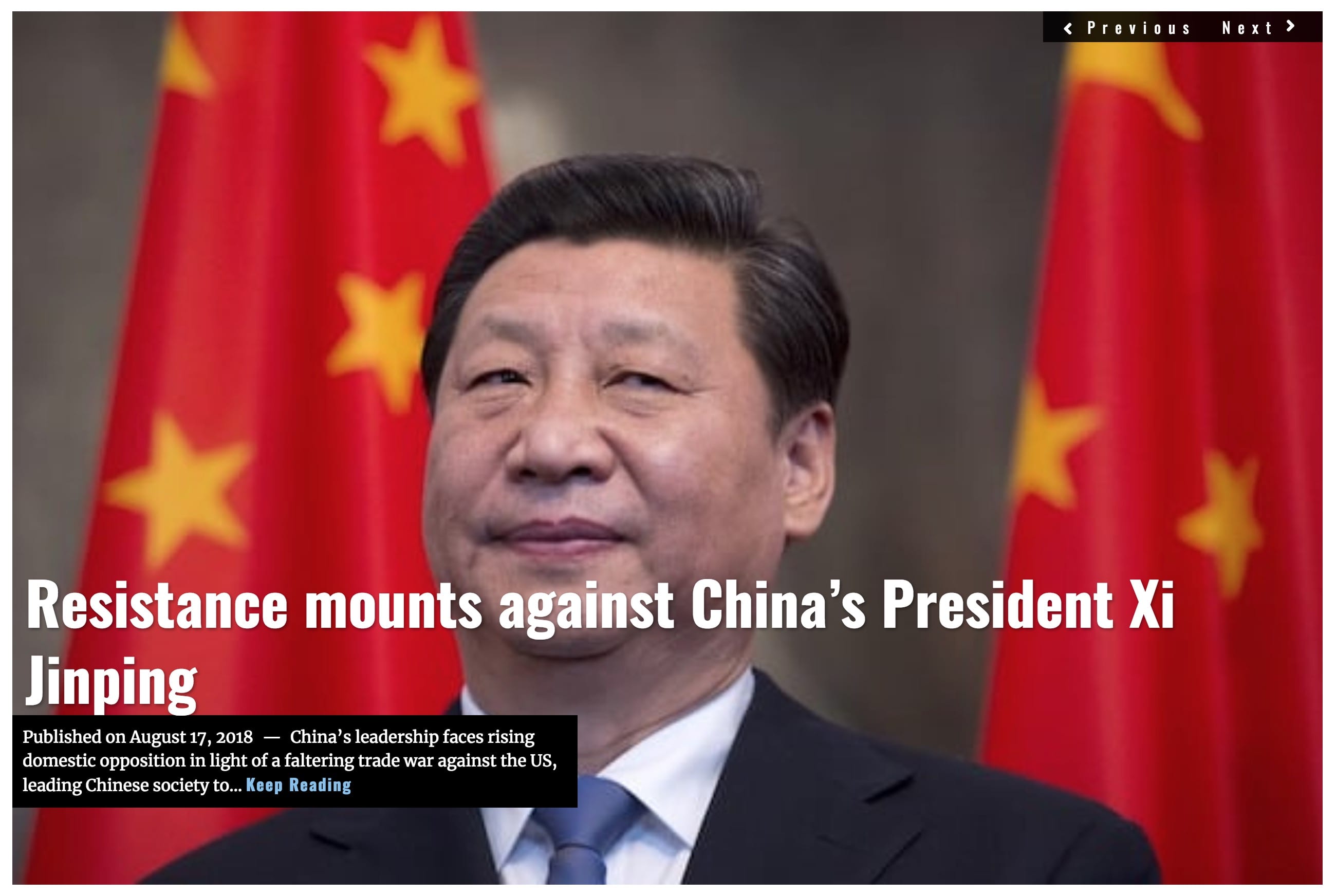 Image Lima Charlie News Headline China resistence J.Sjoholm AUG 17 2018