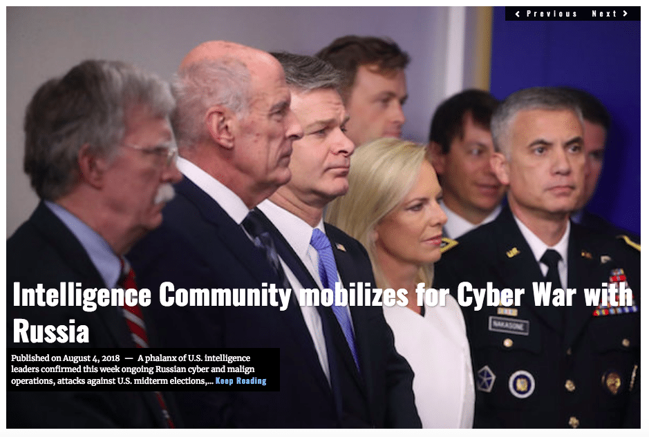 Image Lima Charlie News Headline Intelligence Community Cyber War Russia AUG 4 2018