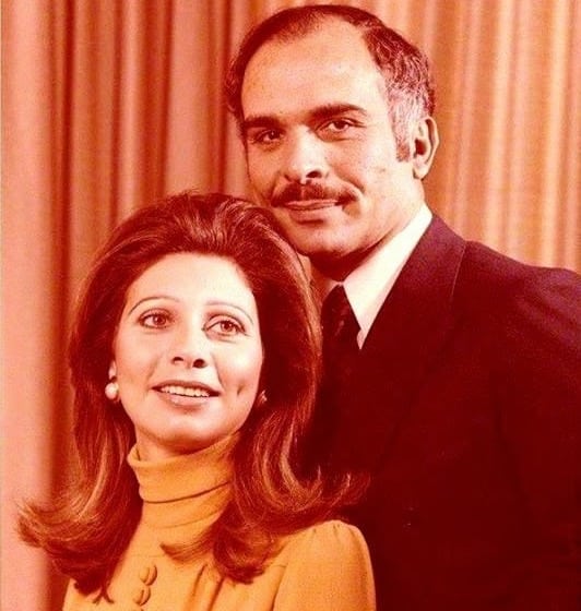 Image Queen Alia Al-Hussein, with King Hussein of Jordan