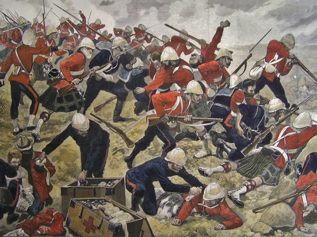 Image Battle of Majuba Hill on 27th February 1881 in the First Boer War. [Picture by Richard Caton Woodville]