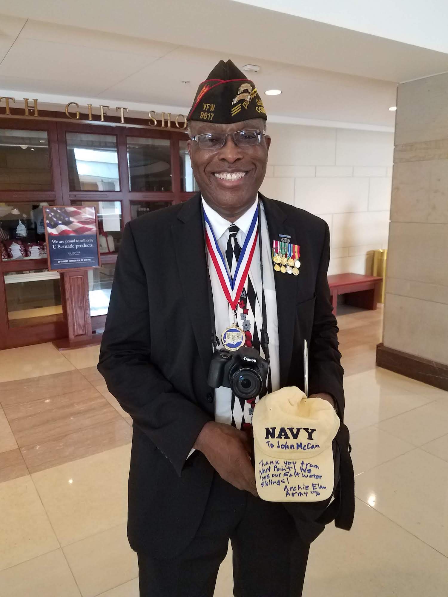 Image [West Point graduate Archie Elam at the wake of Senator John McCain, August 31, 2018][Photo: Alex Kish]