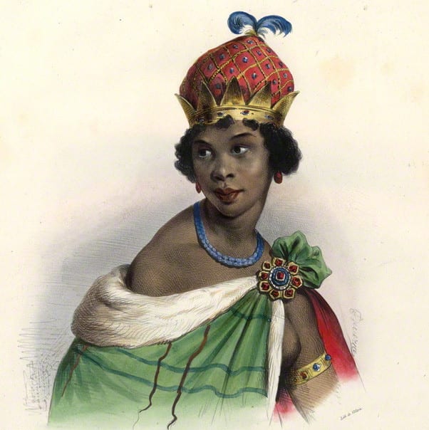 Image [Queen Mbande Nzinga][ Unknown artist, hand-colored lithograph, 1830s]