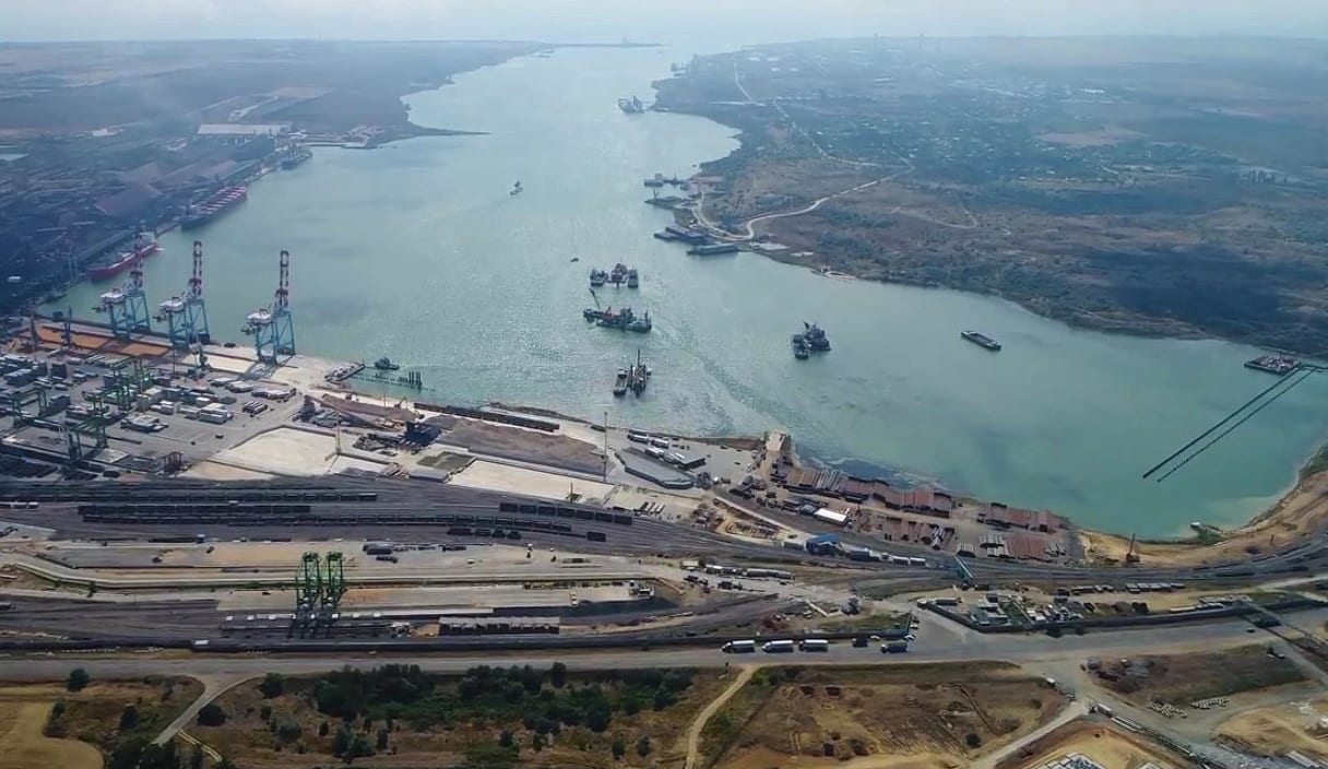 Image [China Harbor Engineering Company vessels at the Yuzhniy Port in Odesa Oblast. Ukraine, Europe and Africa are growing targets of Chinese investment. (Photo courtesy of TIS)]