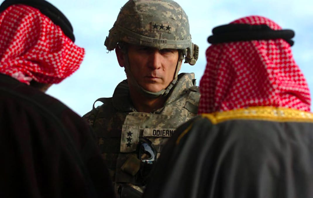 Image [General Raymond Odierno, Commander of MNC-I, With Local Sheiks][Source: U.S. Army photo by Staff Sergeant Curt Cashour (Released)]