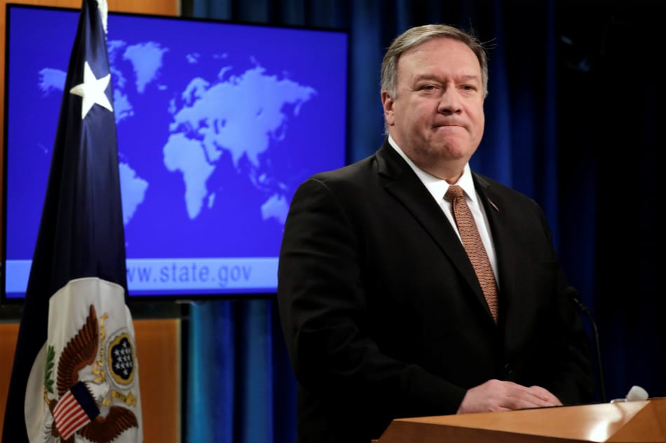 Image [U.S. Secretary of State Mike Pompeo during a news conference at the State Department in Washington, D.C. (Photo: Yuri Gripas / Reuters]