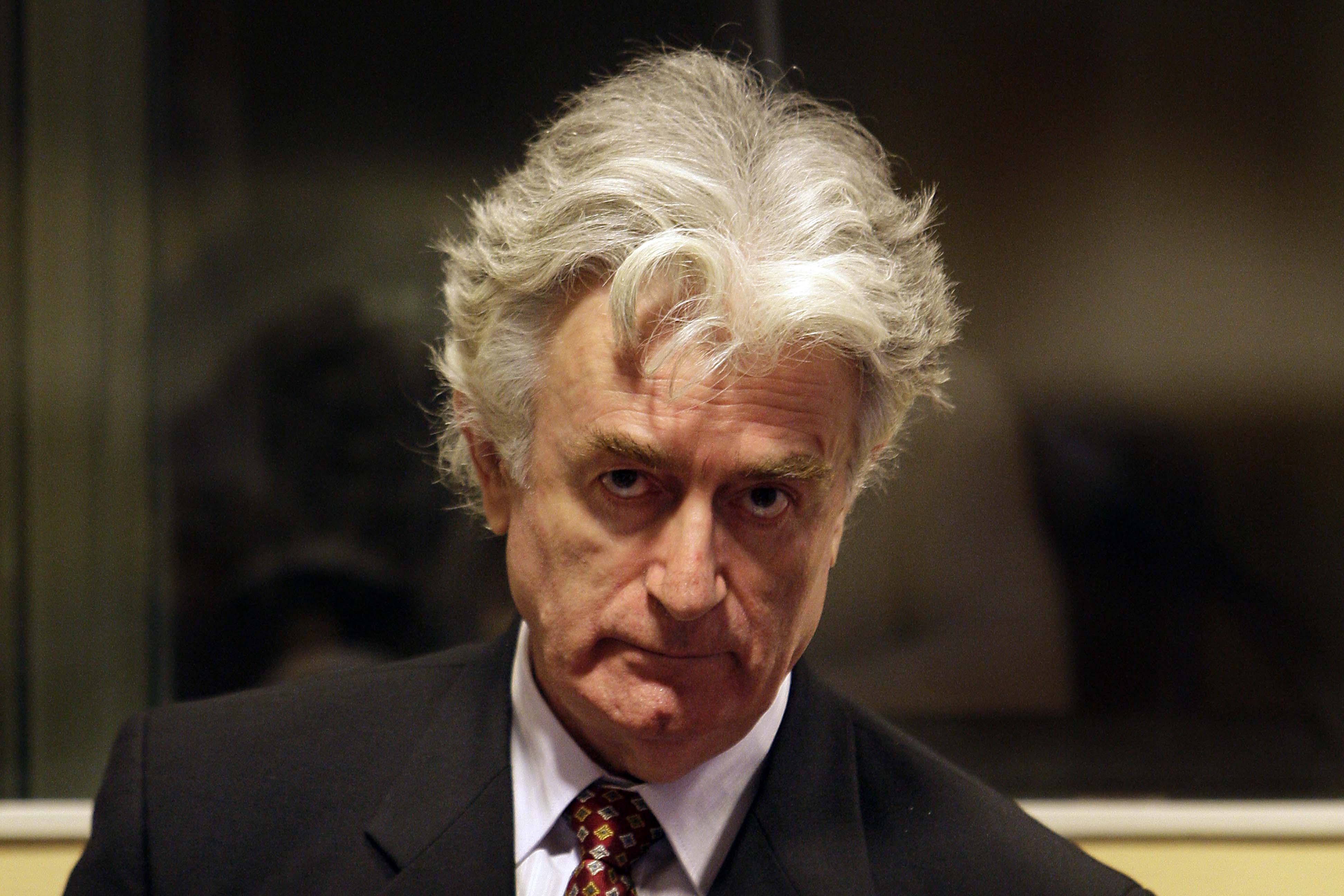 Image [Radovan Karadzic faces the International Criminal Tribunal for the Former Yugoslavia (ICTY)(Photo: Valerie Kuypers)]