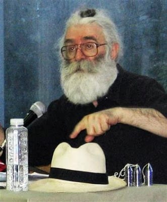 Image [Karadzic while in hiding, disguised with a beard, glasses and a top knot.]