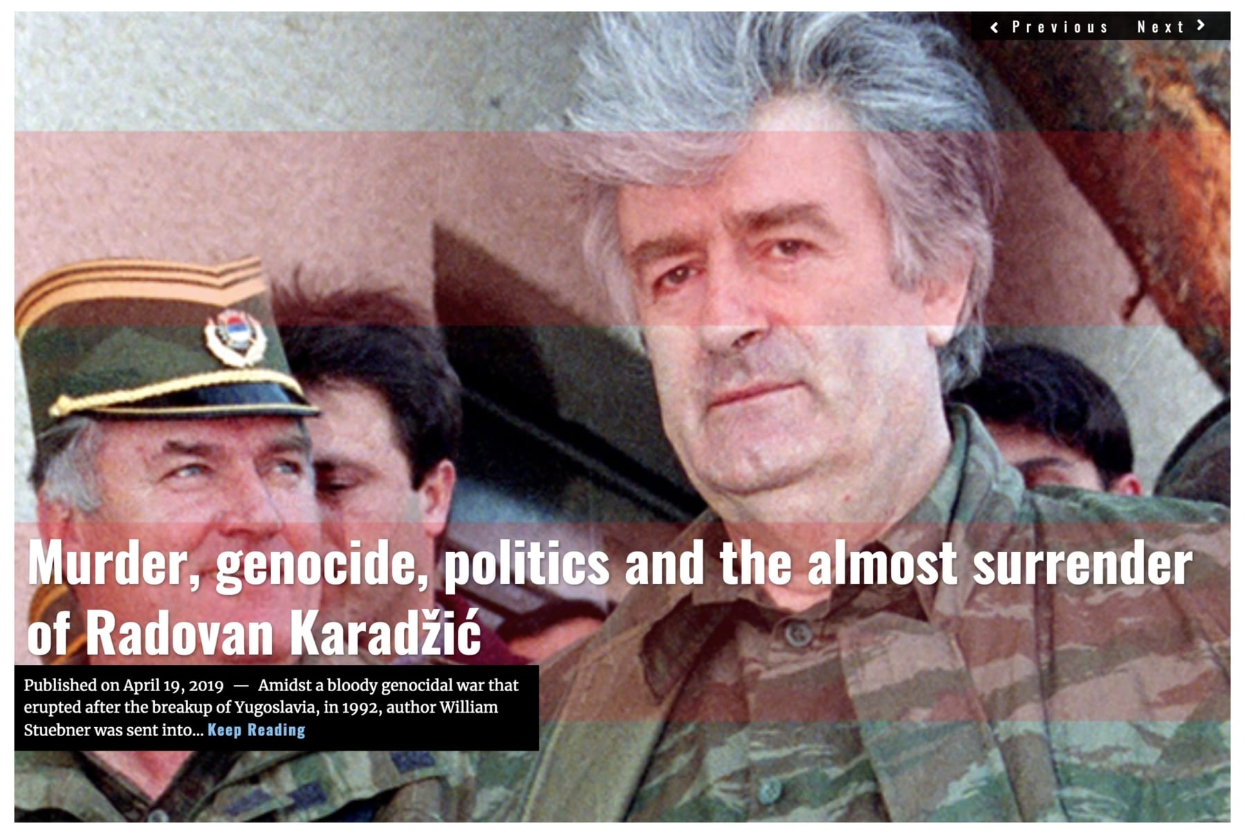 Image Lima Charlie News Headline - Radovan Karadzic - William Stuebner - APR 19 2019