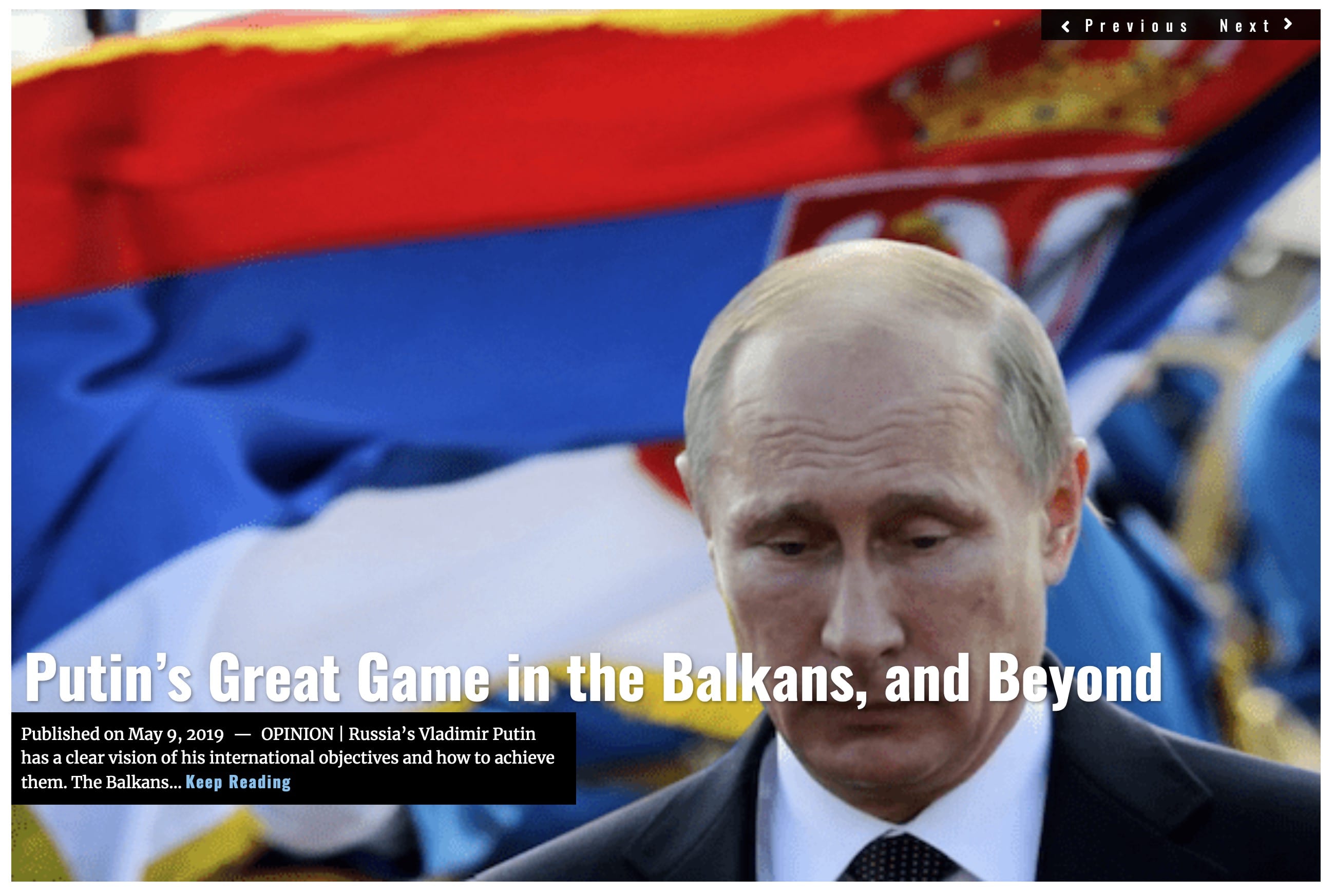 Lima Charlie News Headline Putins Great Game in the Balkans MAY 9 2019