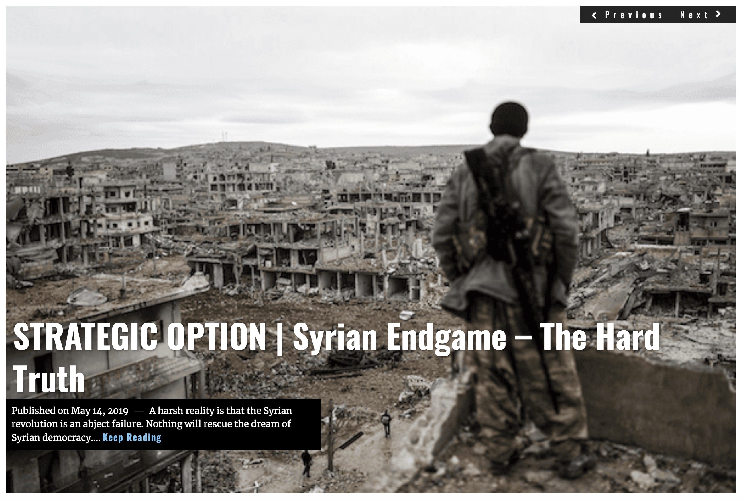 Lima Charlie News Headline STRATEGIC OPTION Syrian Endgame MAY 14 2019