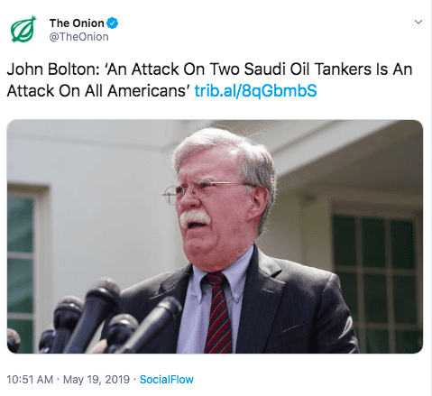 Onion tweet John Bolton