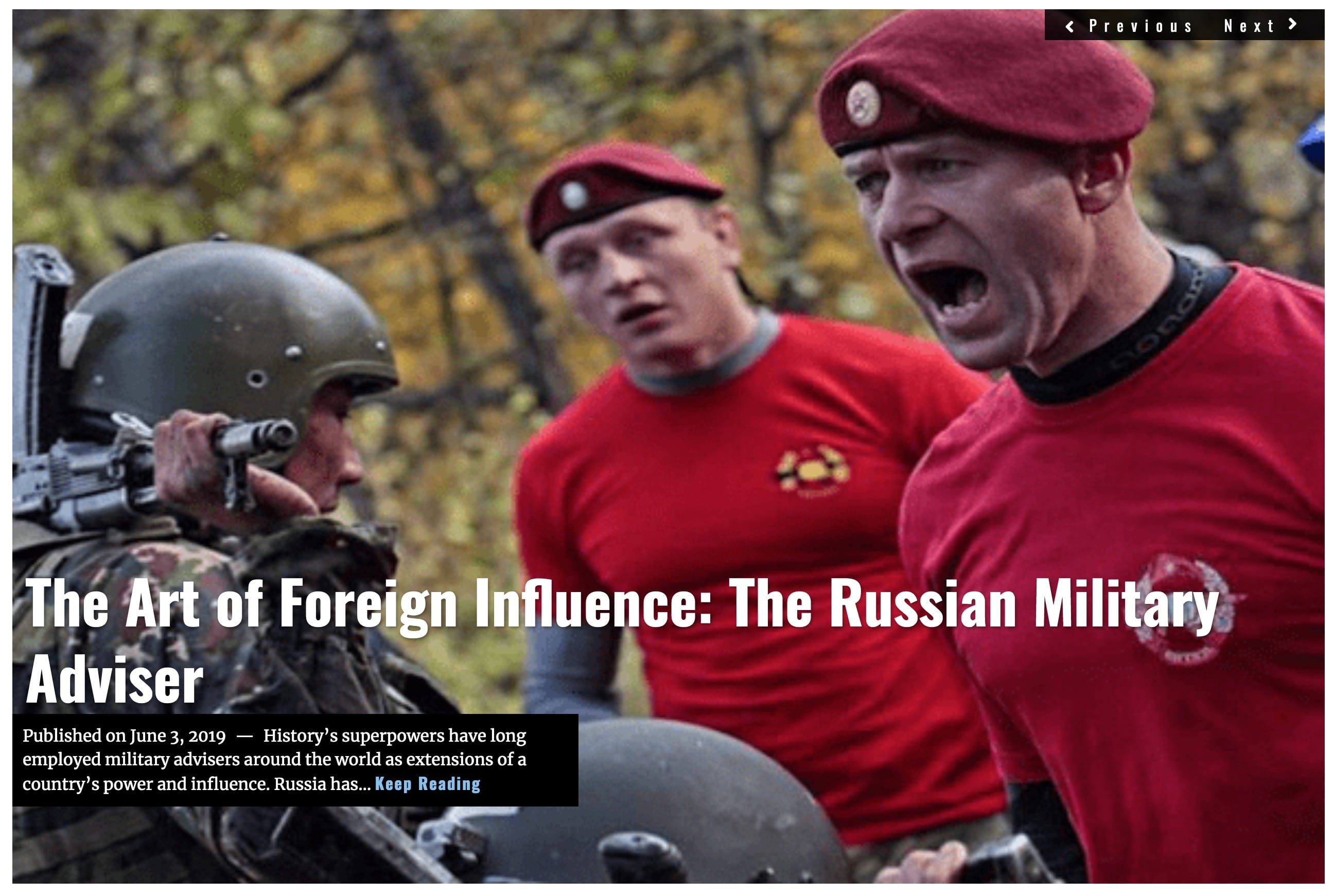 Lima Charlie News Headline Art of Foreign Influence Russian Military Adviser JUN 3 2019 DeAtkine