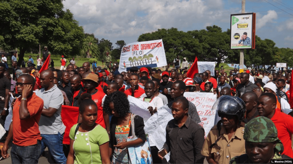 Protests in April 2018 over the "MK4bn scandal"